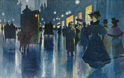 Munich Street at Night by Karl Vetter